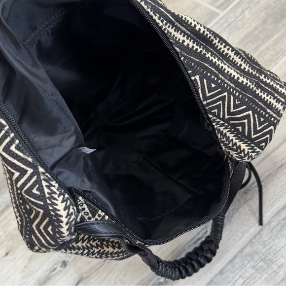 Tribal Black Cream Boho Aztec Pattern Shoulder Hobo Bag - Picture 8 of 8